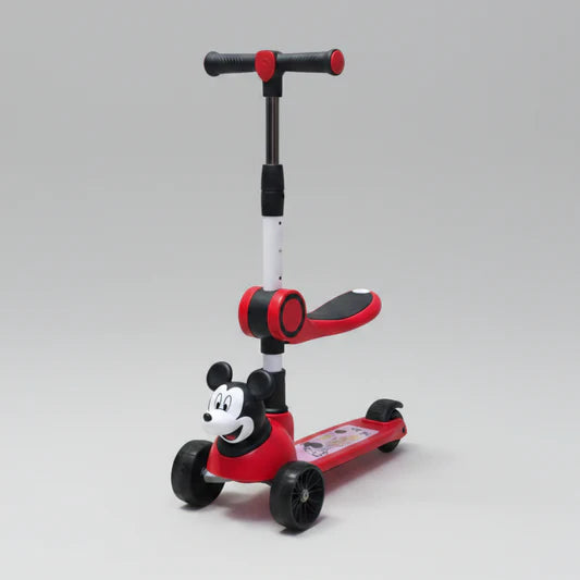 Mickey FunRide Kids 3 Wheel Scooter – Foldable Scooter with Seat, LED Lights & Music