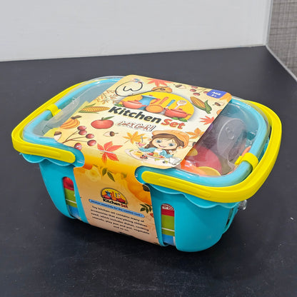 Kids Kitchen Set with Accessories – Basket Cooking Playset | Golu Baby