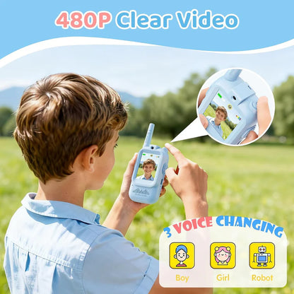 VisionTalk Kids Video Walkie Talkie Set – Rechargeable Long-Range Communication Toy