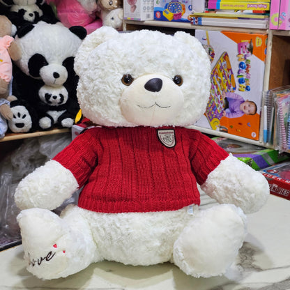 Sweater Bear – 50cm White Colour Soft Plush Toy | Golu Baby