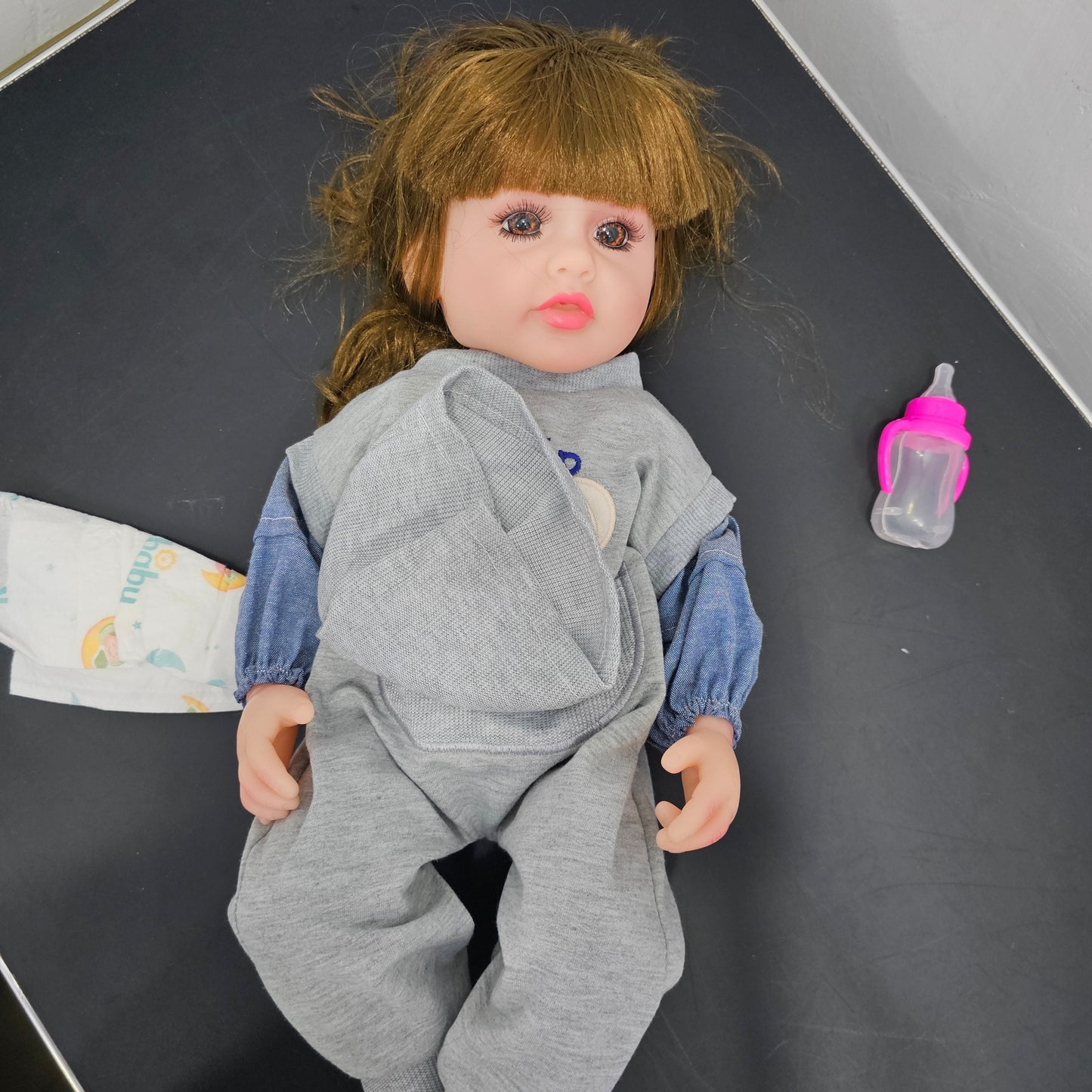 55cm Baby Silicone Doll – Lifelike Real Baby with Accessories | Golu Baby