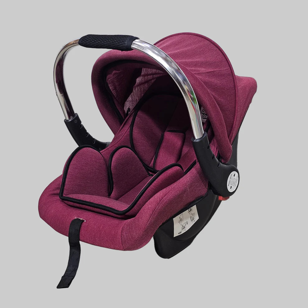 Baby Carry Cot with Soft Mattress – Steel Handle, Canopy & Safety Belt | GOLU BABY