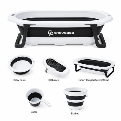 SmartCare 5-in-1 Foldable Baby Bath Set – Smart Temperature Bathtub with Accessories