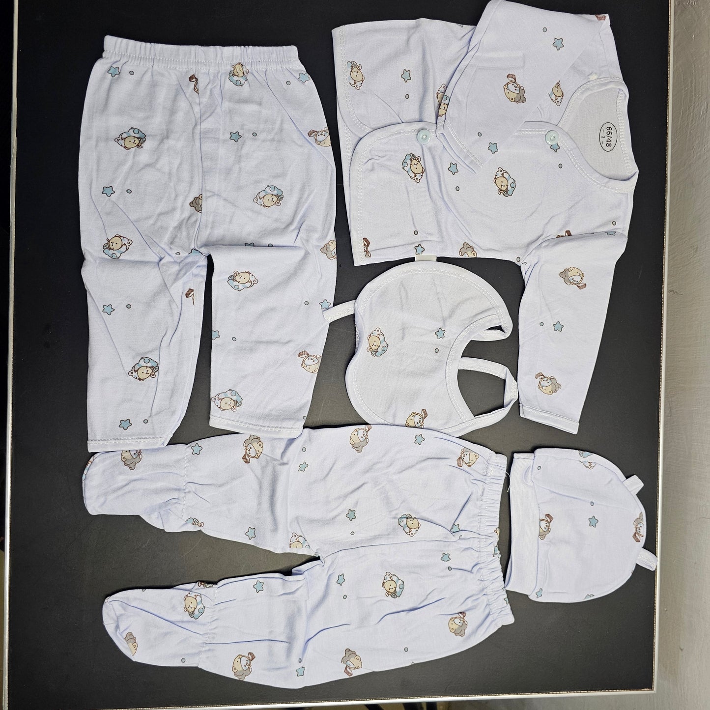 5 Pcs Lucky Star Luxury Baby Dress Set – Imported New Born Baby (Pink Colour) | Golu Baby