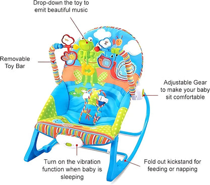 Baby Rocker – Infant to Toddler with Fold-Out Kickstand (0M+, 40 lbs / 18 kg) | Golu Baby