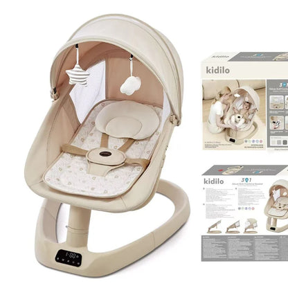 Kidilo 3-in-1 Deluxe Baby Bassinet – Electric Rocker, Cradle & Sleeper