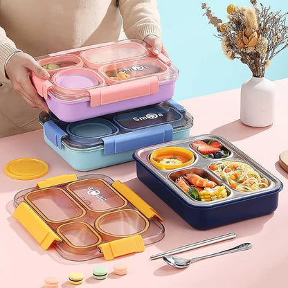 Individual-Seal Stainless Steel Lunch Box – Leak-Proof, Portion-Perfect | Golu Baby