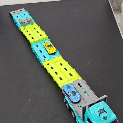 Track Truck with 2 Cars – Racing Transporter Playset | Golu Baby