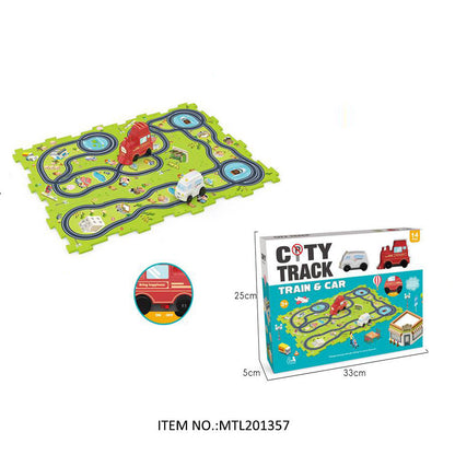 City Track Train – 18 Pcs Playset - Golu Baby