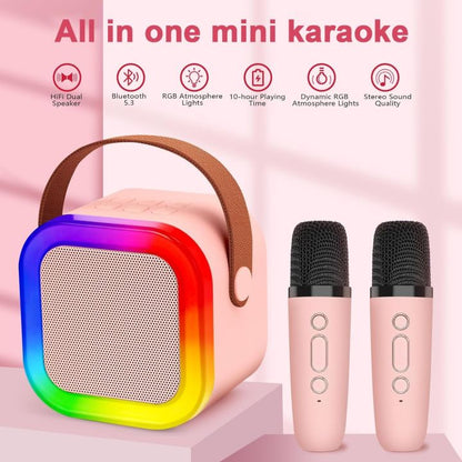 PartyBeat Bluetooth Karaoke Speaker – Rechargeable with Dual Wireless Microphones & LED Lights