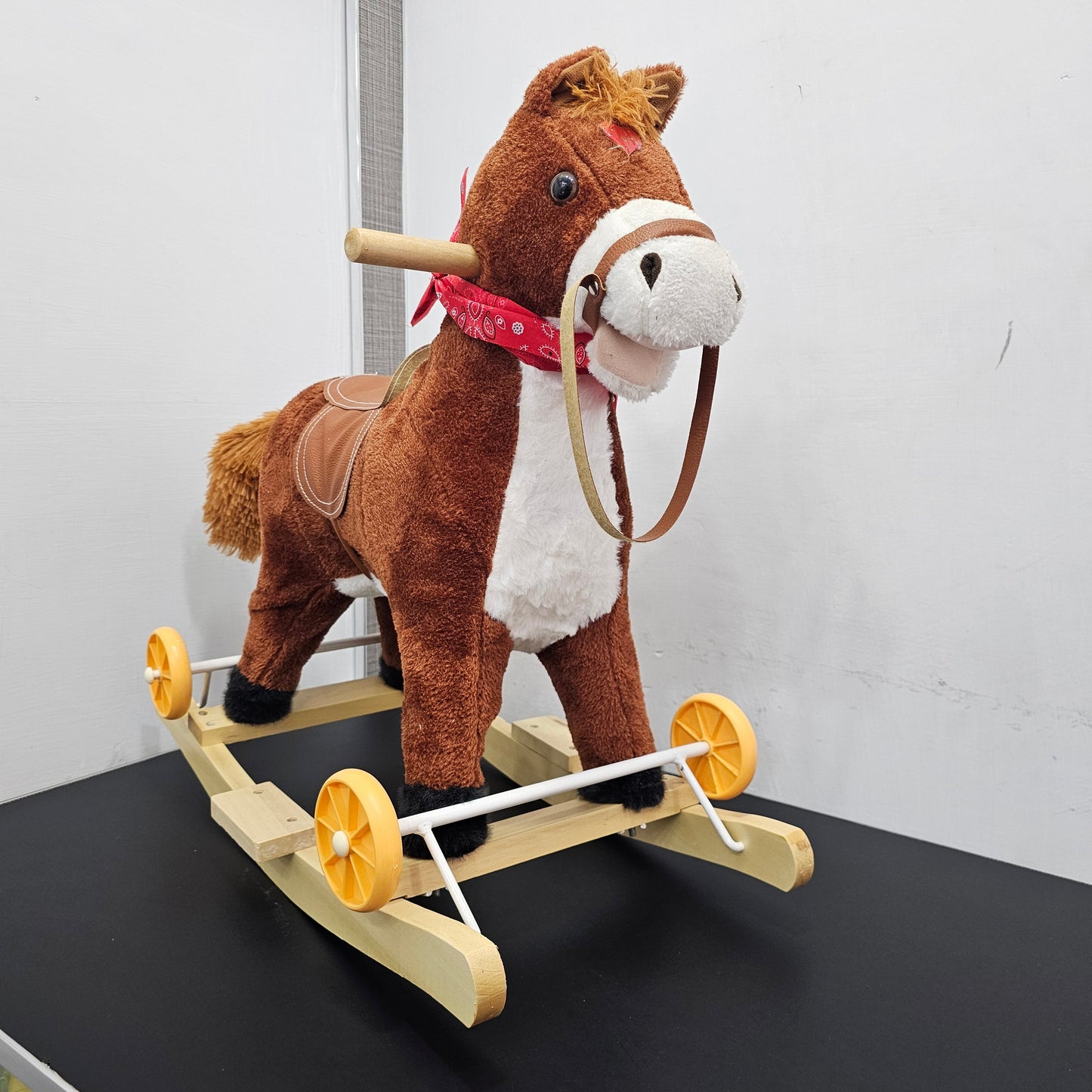 2-in-1 Stuff Rocking & Riding Horse with Music, Lights, Face & Tail Movement | Golu Baby