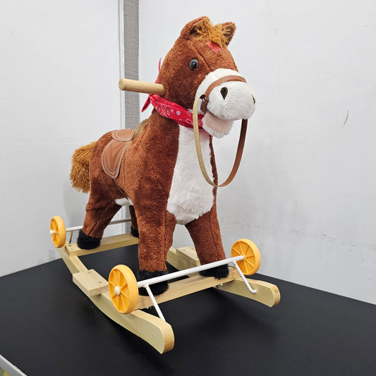 2-in-1 Stuff Rocking & Riding Horse with Music, Lights, Face & Tail Movement | Golu Baby