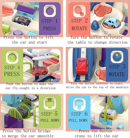 Car Adventure Track Set – Battery-Free Educational Fun - Golu Baby