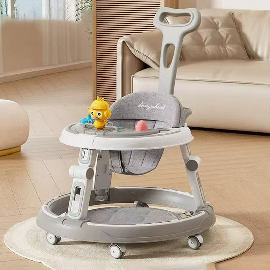 Baby Walker with Music & Lights – 3-Level Height Adjustable, 360° Swivel Wheels & Push Handle #628