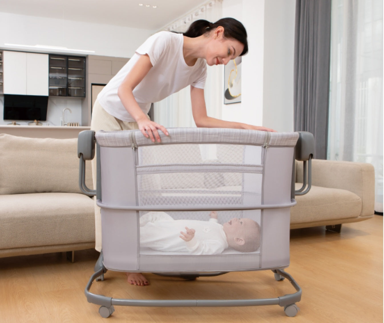 Deluxe 3-in-1 Bassinet – Smart, Safe & Comfortable Baby Cradle | Golu baby