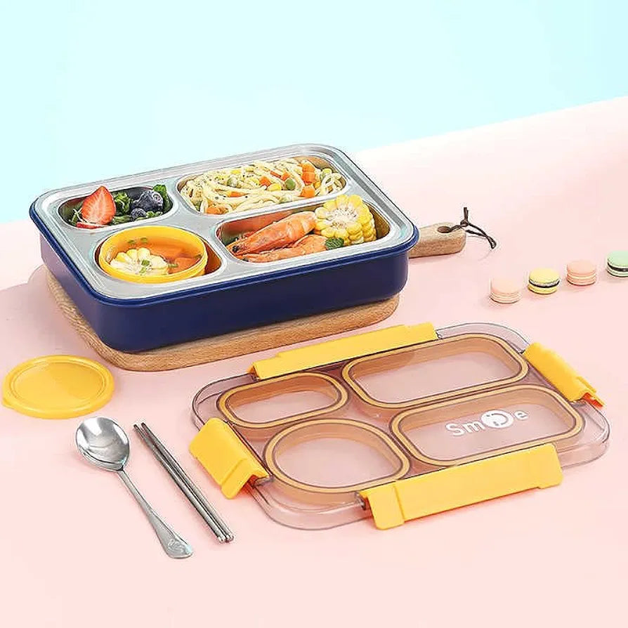 Individual-Seal Stainless Steel Lunch Box – Leak-Proof, Portion-Perfect | Golu Baby
