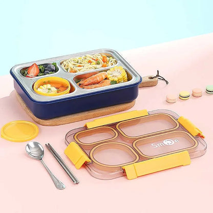 Individual-Seal Stainless Steel Lunch Box – Leak-Proof, Portion-Perfect | Golu Baby