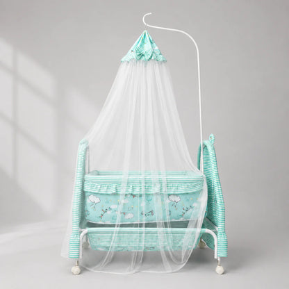 DreamNest Baby Swing with Wheels & Mosquito Net – Portable Baby Cradle (0–3 Years)