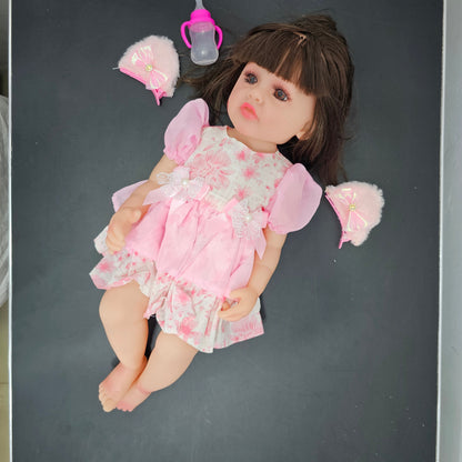 55cm Baby Silicone Doll – Lifelike Real Baby with Accessories | GoluBaby