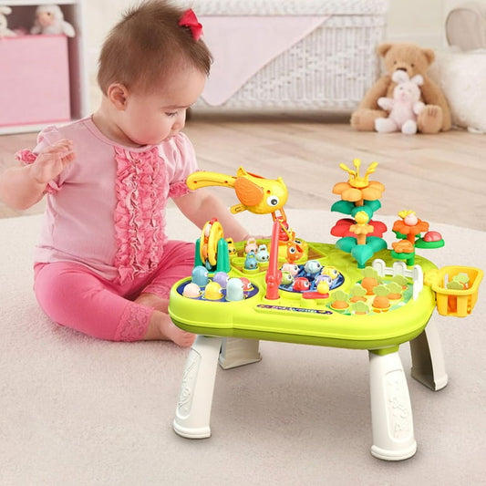 Farm Amusement Park Activity Table – Educational Toy with Multiple Play Modes -Golu Baby