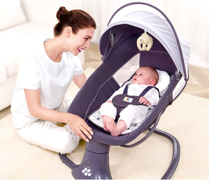 3-in-1 Deluxe Multi-Functional Bassinet – Smart Swing, Cozy Seat & Soothing Cradle | Golu baby