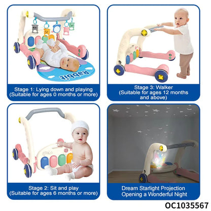 2 in 1 Walker Pedal Piano – Best for 0m+ Early Learning | Golu Baby