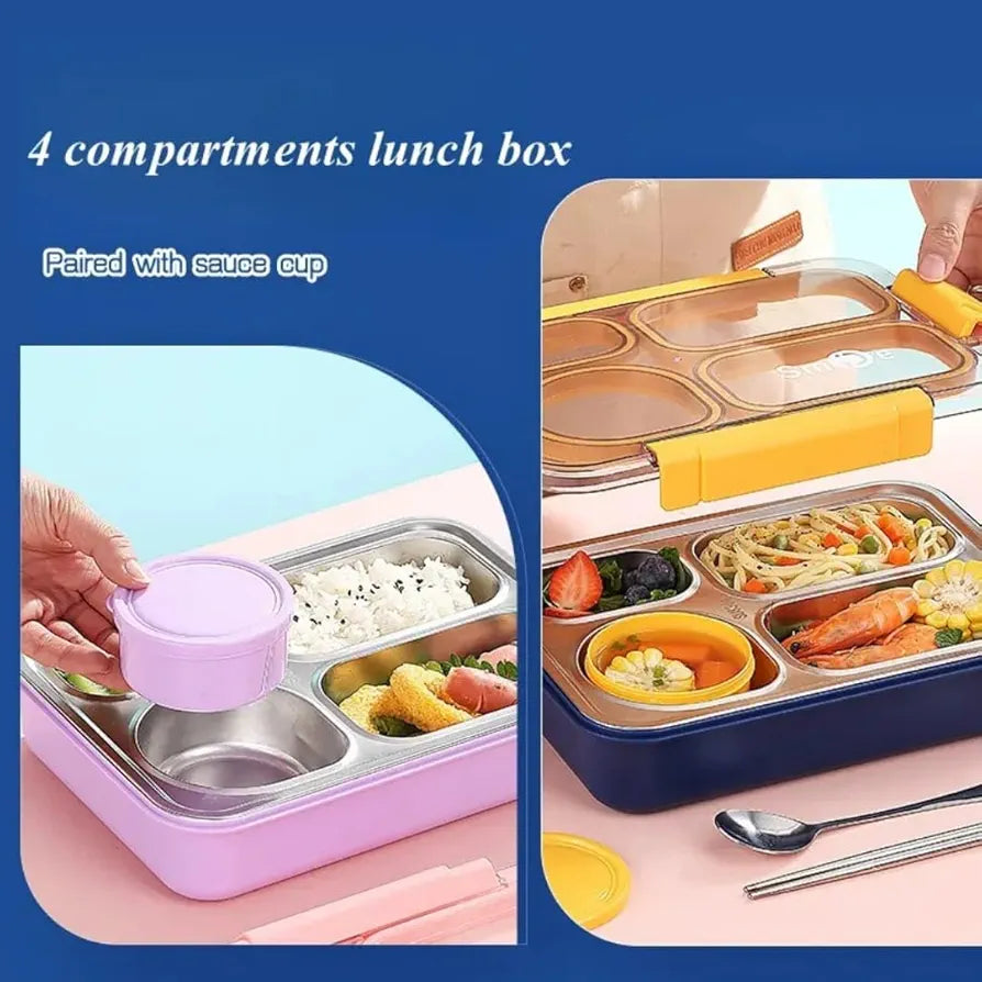Individual-Seal Stainless Steel Lunch Box – Leak-Proof, Portion-Perfect | Golu Baby