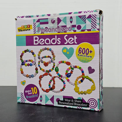 Beads Set for Girls – 600+ Colorful Beads & Charms | DIY Jewelry Making Kit | Golu Baby