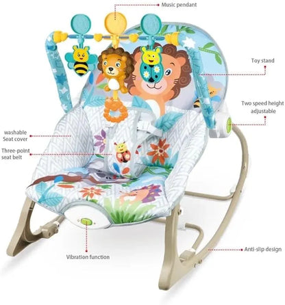 Baby Rocker – Infant to Toddler with Fold-Out Kickstand (0M+, 40 lbs / 18 kg) |Golu Baby