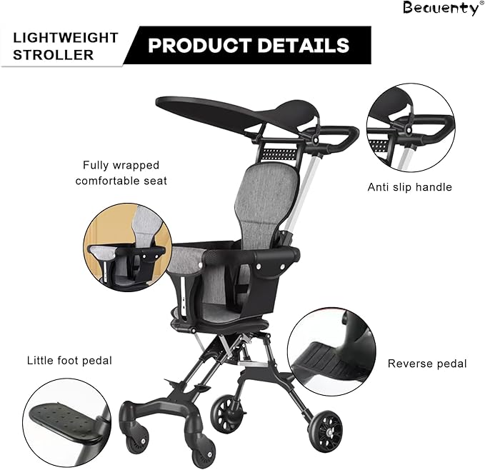 Two-Way Push Compact Baby Stroller – Lightweight & Anti-Rollover Design | Golu Baby