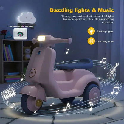 Kids Scooter Bike – Manual Ride-On with Lights & Music | Golu Baby