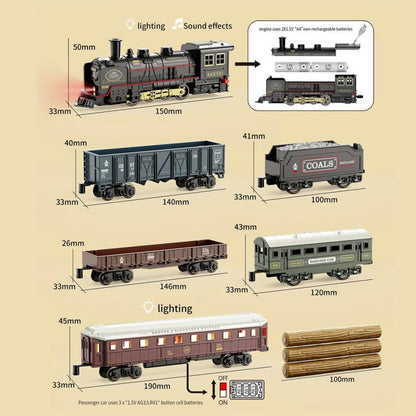 Steam Engine Train Set – Classic Vintage Model with Tracks | Golu Baby