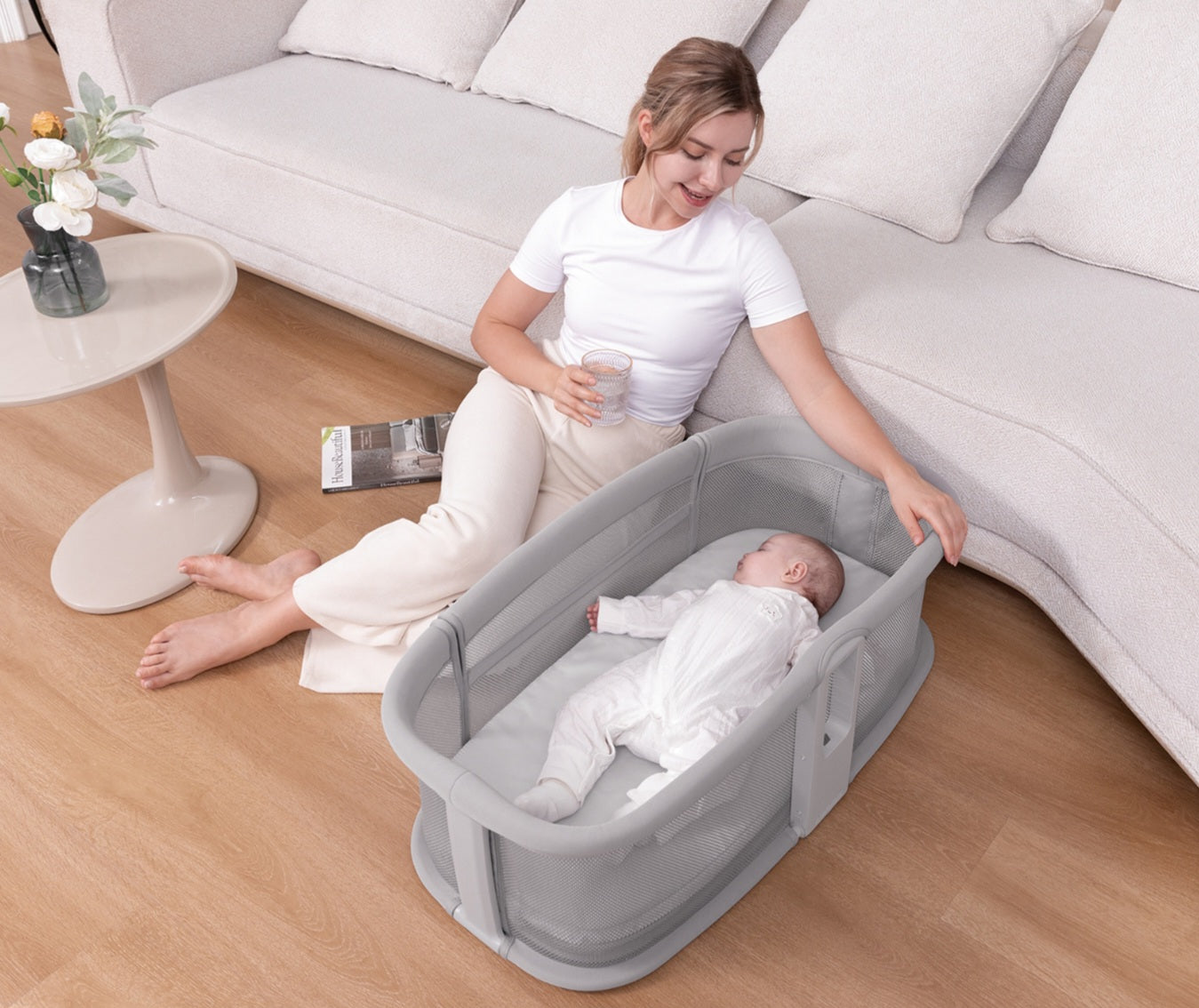 Dream Starlight Bedside Bassinet – 5-in-1 Smart Baby Bed for Sleep, Play & Comfort | Golu baby