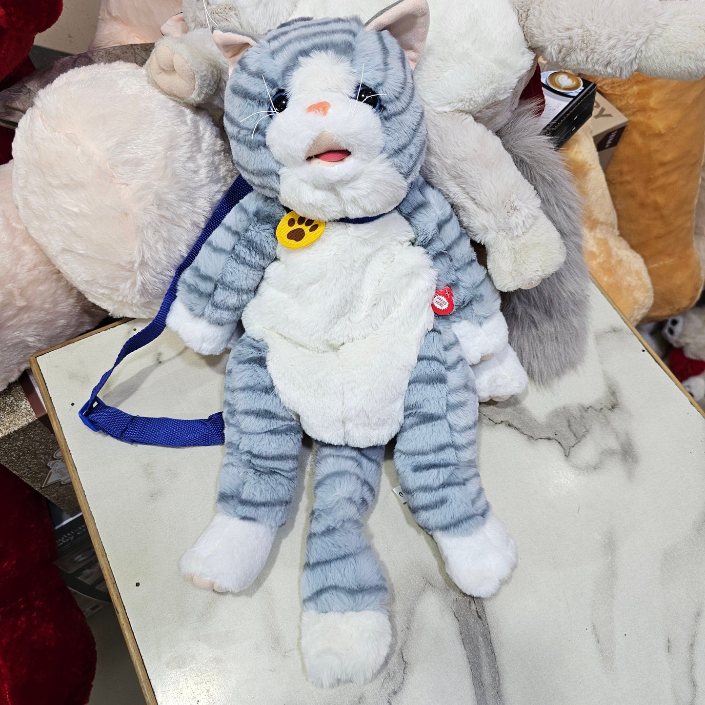 Learn to Speak Plush Cat with Shoulder Bag – Blue Colour | Golu Baby