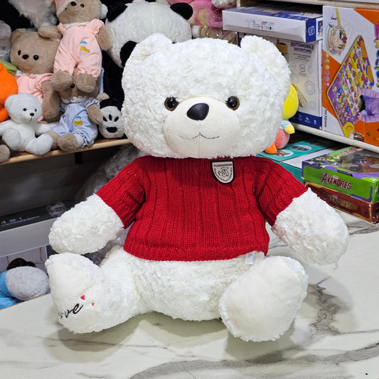 Sweater Bear – 50cm White Colour Soft Plush Toy | Golu Baby