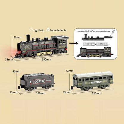 Steam Engine Train Set – Classic Vintage Model with Tracks | Golu Baby