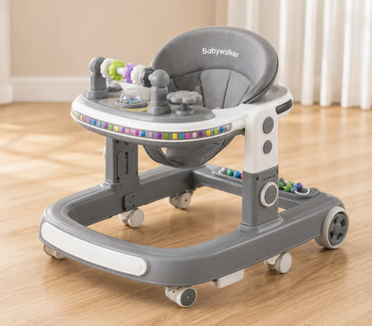 Baby Walker with Music & Lights – 3-Level Height Adjustable 360° Swivel Wheels #566