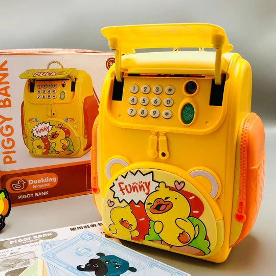 Duck School Bag Shaped Money Box | Cute & Fun Coin Bank for Kids - Golu Baby