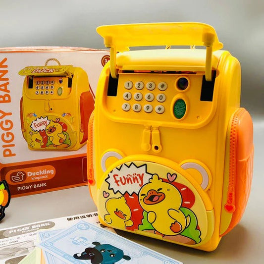 Duck School Bag Shaped Money Box | Cute & Fun Coin Bank for Kids - Golu Baby