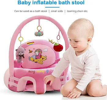 CuddleNest Baby Sofa Seat with Attractive Hanging Rattles – Soft Plush Support Chair