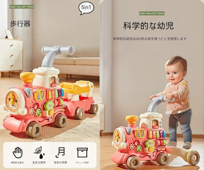 Multifunctional Baby Walker Train – 5 in 1 Activity Ride - Golu Baby