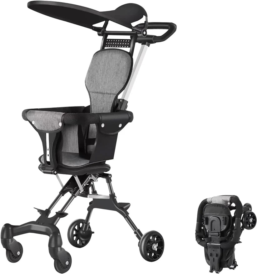 Two-Way Push Compact Baby Stroller – Lightweight & Anti-Rollover Design