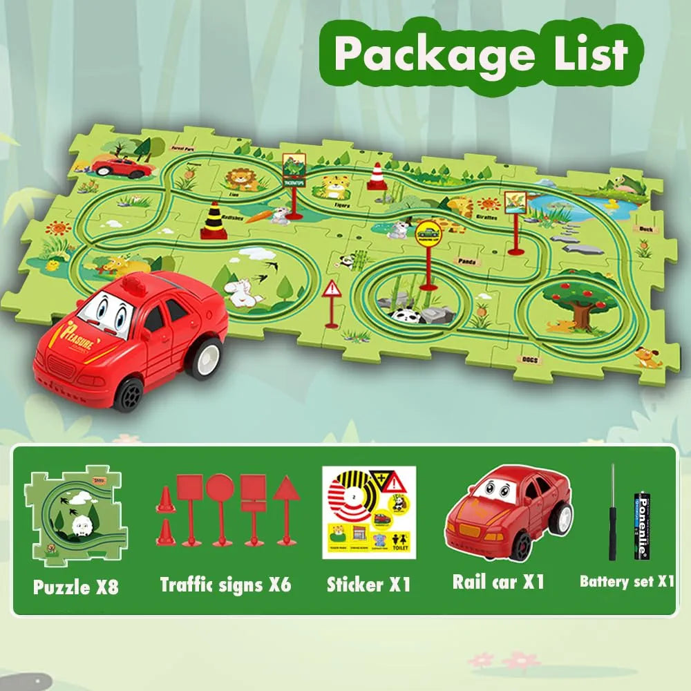 Rail Puzzle Car Track Game | Fun Activity Toy for Kids - Golu Baby