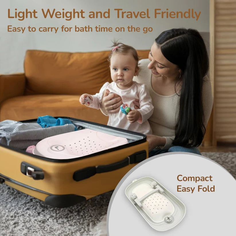 FoldEase Baby Bath Support Seat – Folding Newborn Bath Bed