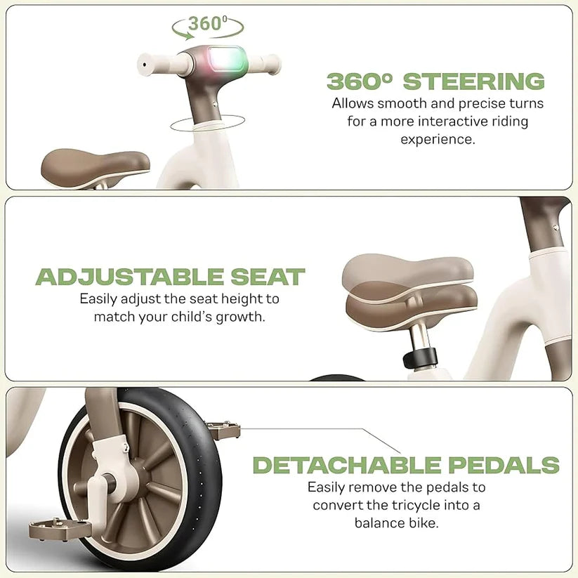 RideGlide 3-Wheel Balance Tricycle – Anti-Rollover Kids Sliding Bike