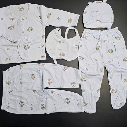 5 Pcs Lucky Star Luxury Baby Dress Set – Imported New Born Baby (Pink Colour) | Golu Baby