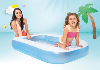 INTEX Rectangular Inflatable Kiddie Pool – 65″ x 39″ x 11″ (Blue) #57403