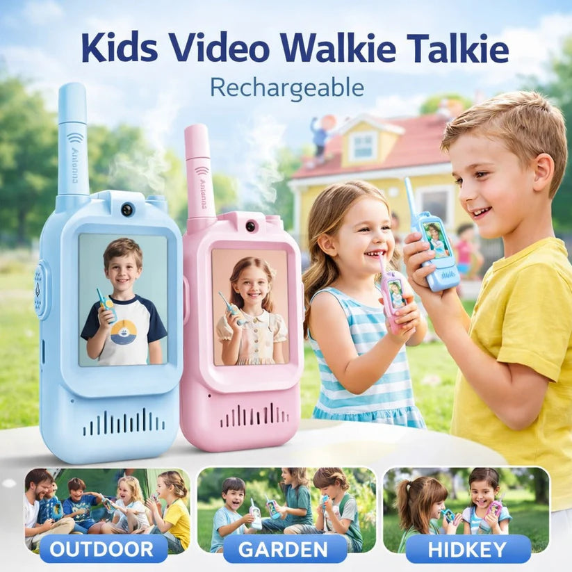 VisionTalk Kids Video Walkie Talkie Set – Rechargeable Long-Range Communication Toy