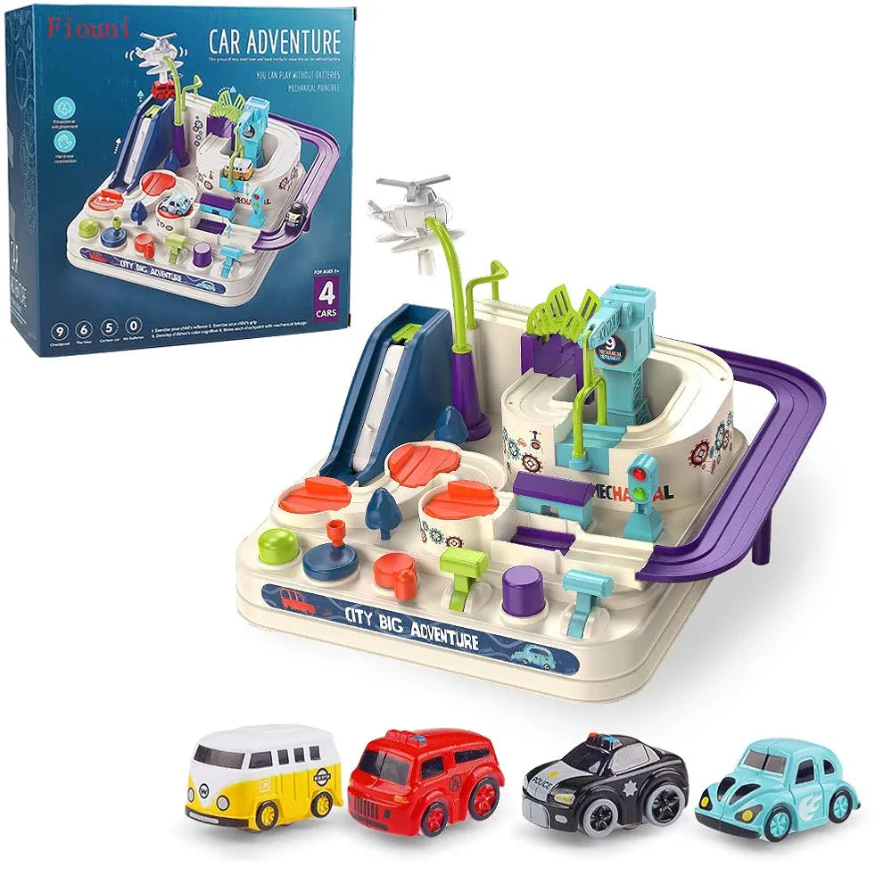 Car Adventure Track Set – Battery-Free Educational Fun - Golu Baby