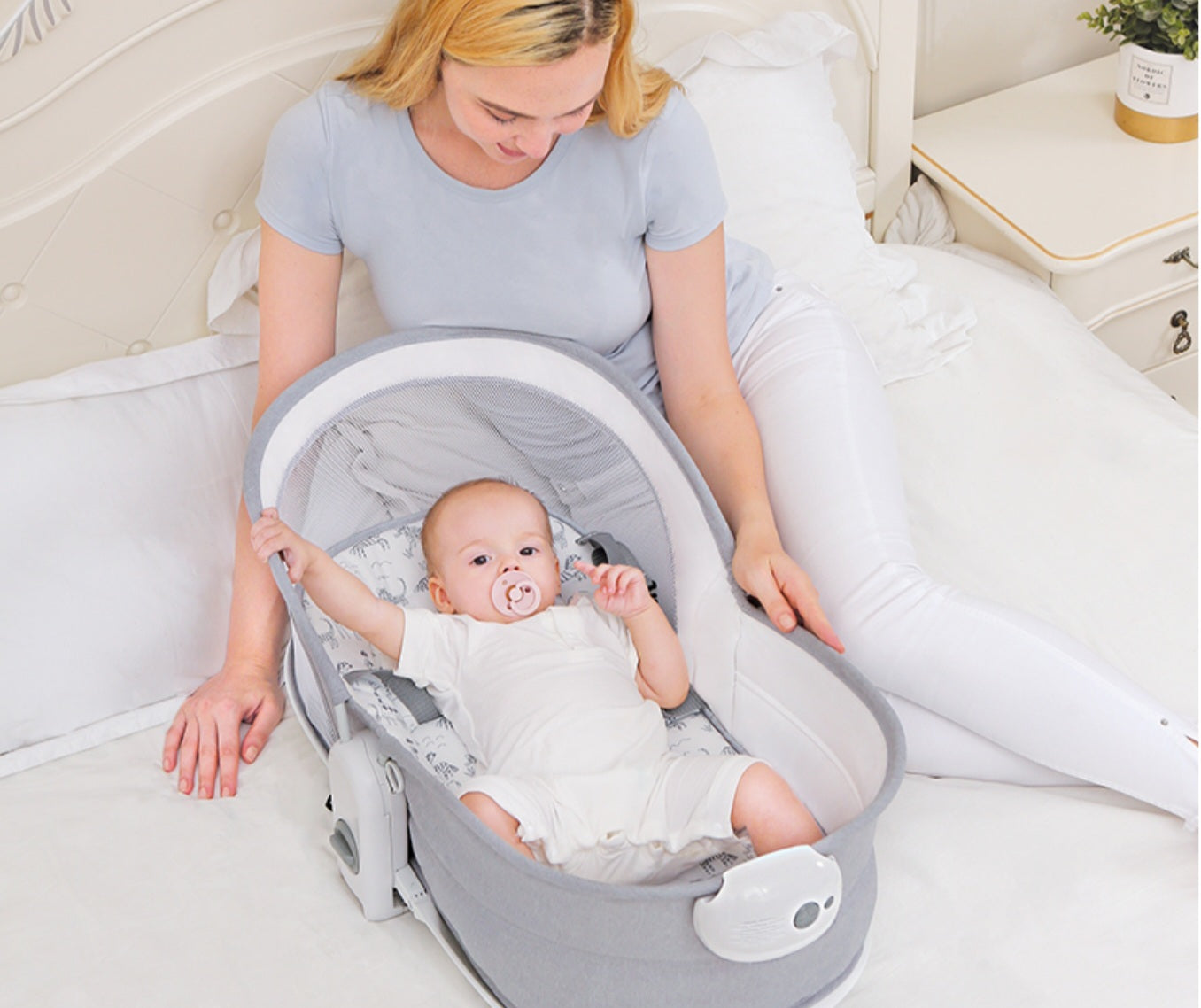 6 in 1 Deluxe Multi-Functional Bassinet for Newborns | Golu baby